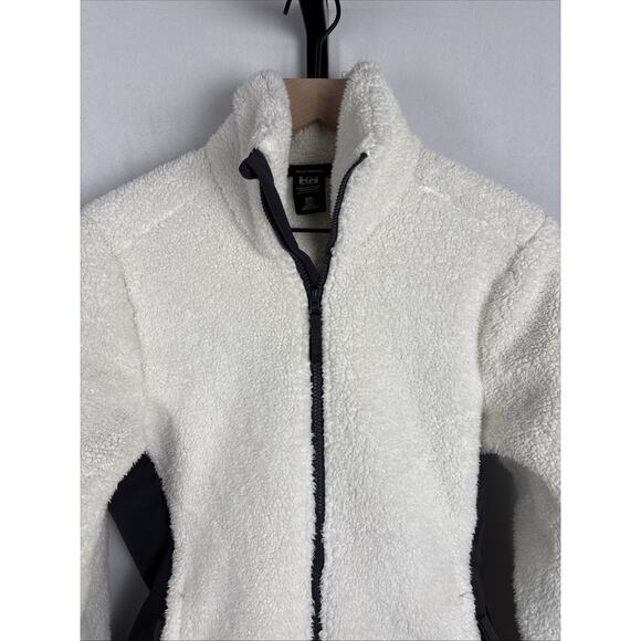 Helly Hansen Fleece Jacket Women's Small White High Pile Full Zip Stretch Panels - Picture 2 of 12
